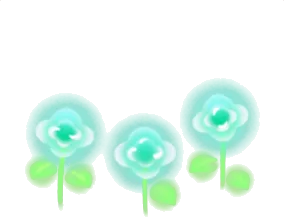 霧の森の水色の発光花の画像