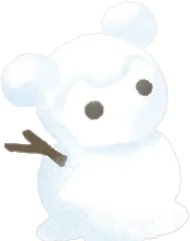 なにかに似た雪だるまの画像