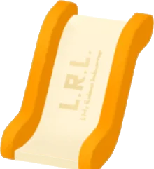 LRL.ロゴ入りすべり台の画像