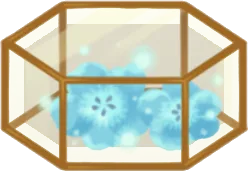 ネモフィラの入ったガラス箱の画像