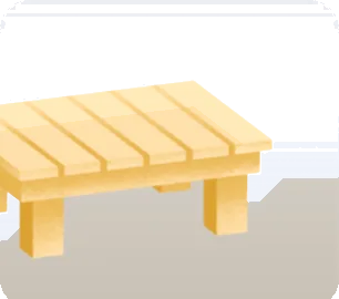 木製の休憩ベンチの画像