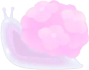 ガラス製の紫陽花カタツムリの画像