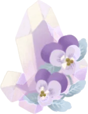 水晶と不思議な花の画像