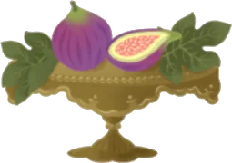 無花果の乗った台座の画像