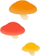 連なるキノコの画像