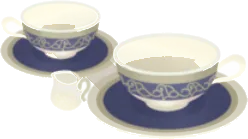 月夜のミニチュアティーセットの画像