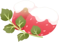 生クリーム添えの苺の画像