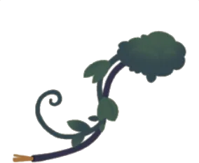 下に伸びたツタの画像