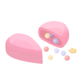 こぼれたハートキャンディの画像