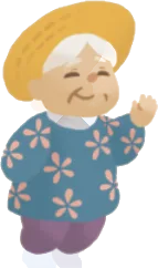 おばあちゃんの人形・駅の画像