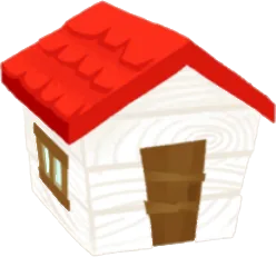 赤い屋根の小屋の画像