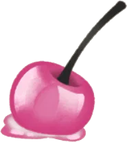 落ちたピンクチェリーの画像