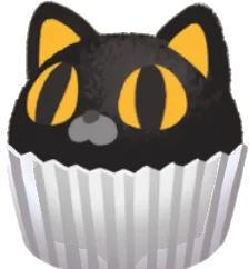 黒猫カップケーキの画像