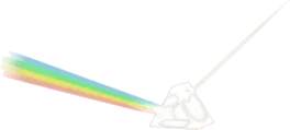 三角プリズムの分光の虹の画像