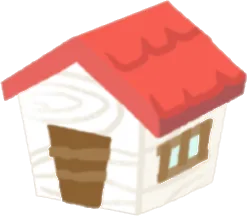 赤い屋根の小屋のミニチュアの画像