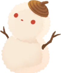 毛糸のポンポン雪だるまの画像