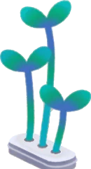 端子から生えた植物の芽の画像