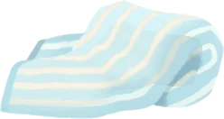 ボーダーのタオルケットの画像