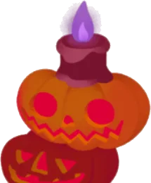 ロウソクとカボチャランタンの画像