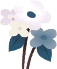 暗い森に咲いたお花の画像