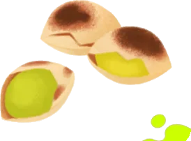 焼け焦げたぎんなんの画像