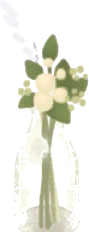 瓶に飾られたドライフラワーの画像