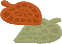 かぎ編みの葉っぱパーツの画像