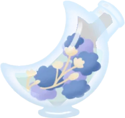 三日月のポプリ瓶の画像