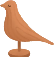木彫りの鳥の置物の画像