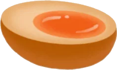 とろりとした煮玉子の画像