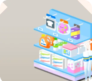 生活用品の棚の画像
