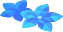 そっと置かれた青い花の画像