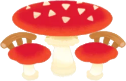 キノコの森のテーブルセットの画像