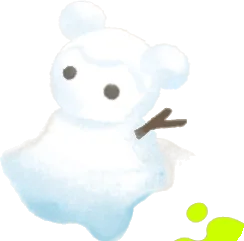 解け出したなにかに似た雪だるまの画像