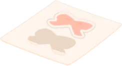 ピンク色のリボンシールの画像