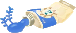 青いアクリル絵の具のチューブの画像