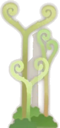 神殿に生えたウラジロの画像