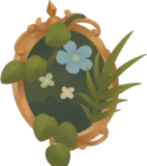 植物が生い茂る額縁の画像
