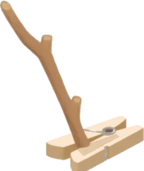 洗濯バサミで挟んだ小枝の画像