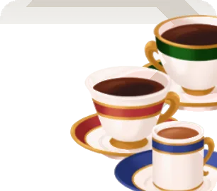 3種類のコーヒーカップの画像