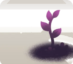 地面から伸びた植物の画像