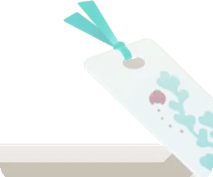 テントウムシの描かれたしおりの画像