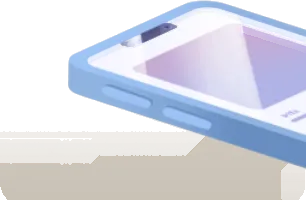 水色のスマートフォンの画像
