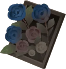 青い薔薇の絵の画像
