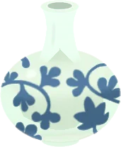 青白い花瓶の画像