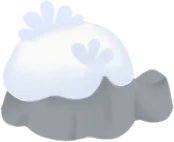 雪が積もった岩の画像