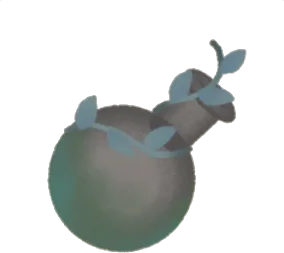 苔むしたフラスコの画像