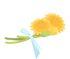 小さなたんぽぽのブーケの画像
