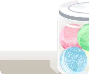飴玉の入った瓶の画像
