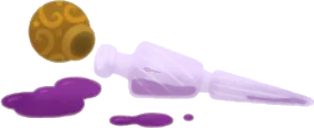 中身の溢れた瓶の画像